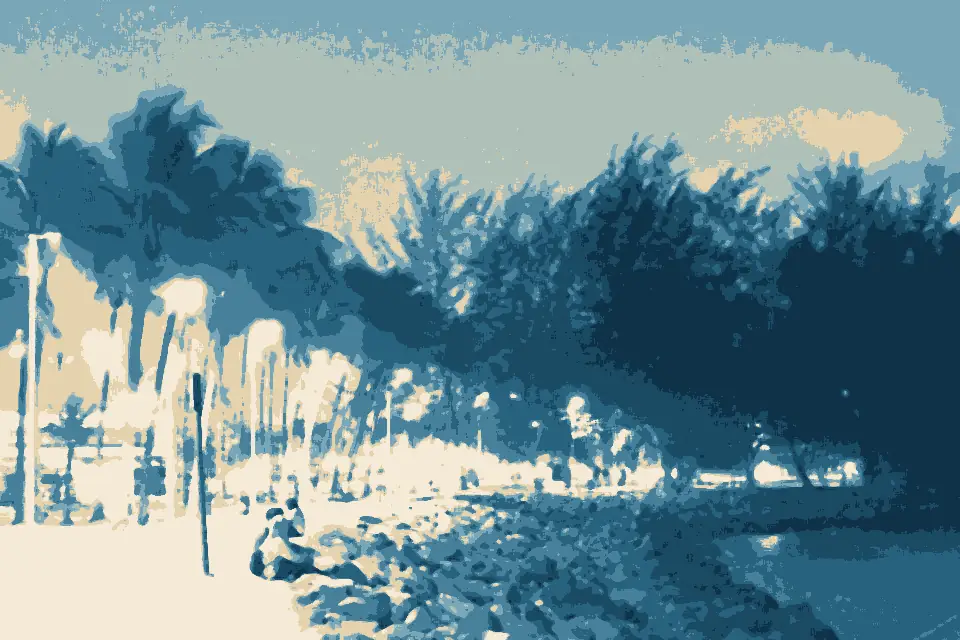 Likas Beach: Likas beach exercising lanes view from Likas beach 03052026 - 03