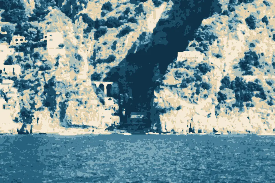 Marina di Praia: Amalfi Coast from sea 04