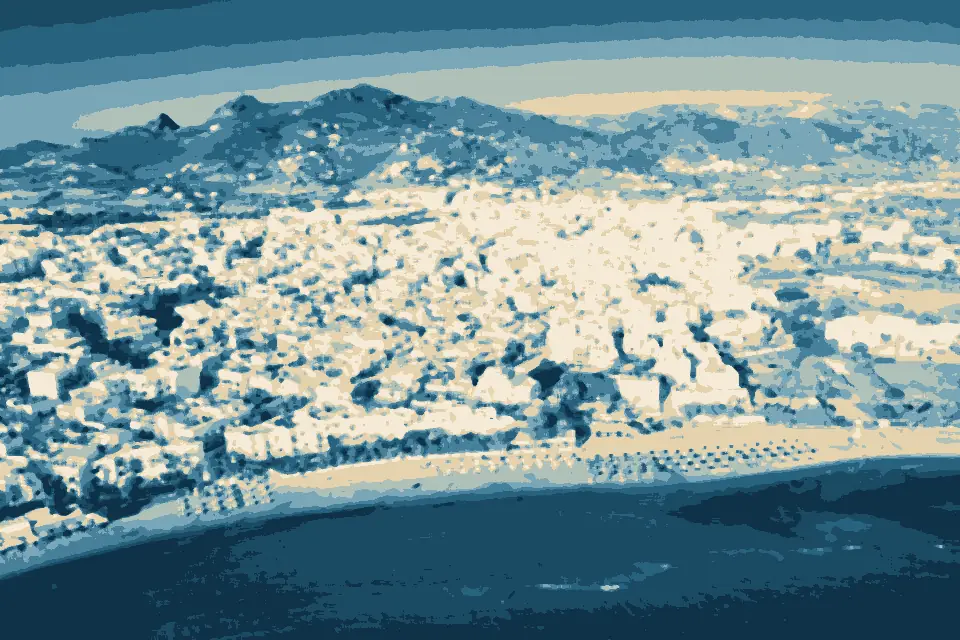 Paralía Ágios Geórgios: Aerial view of the neighborhood near Paralia Agios Georgios in Naxos, Greece