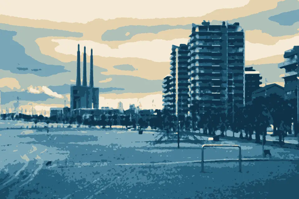 Platja de  Badalona: Platja del Pont del Petroli - panoramio (2)