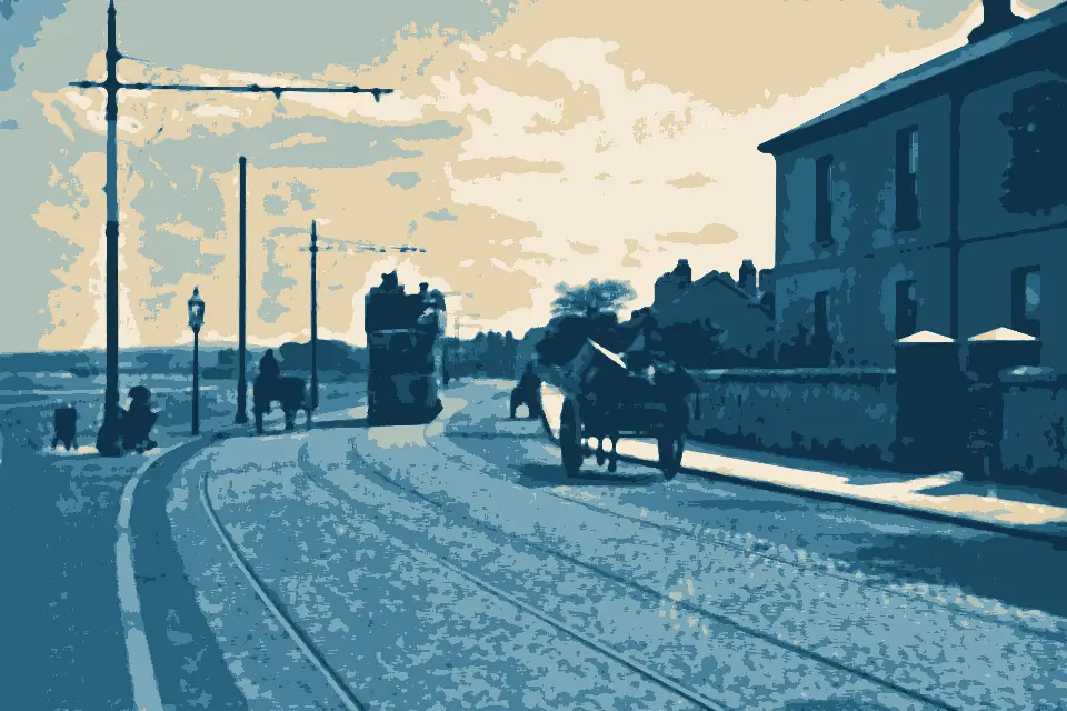 Sandymount Strand: Tram on Strand Road, Sandymount, Dublin
