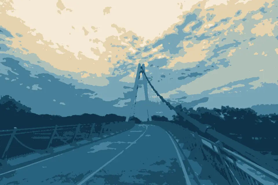 Thirty-first Street Beach: 35th St suspension bridge - June 2024